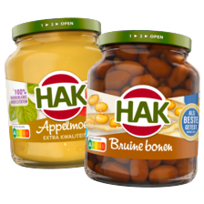 Hak groenten, peulvruchten of appelmoes 